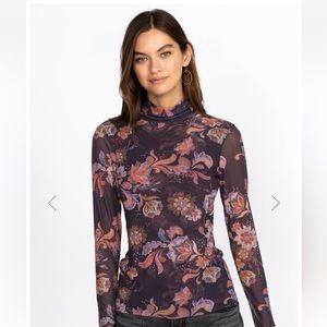 Johnny Was Harmonia Floral Mock Turtleneck Top Medium